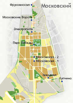 Питер московский район карта